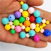 8mm 100/500szt. Solidne Akrylowe Plastikowe Koraliki Rzemieślnicze Prosty Otwór Kolory Cukierkowe dla Dzieci DIY Tworzenie Biżuterii Rzemiosło Akcesoria