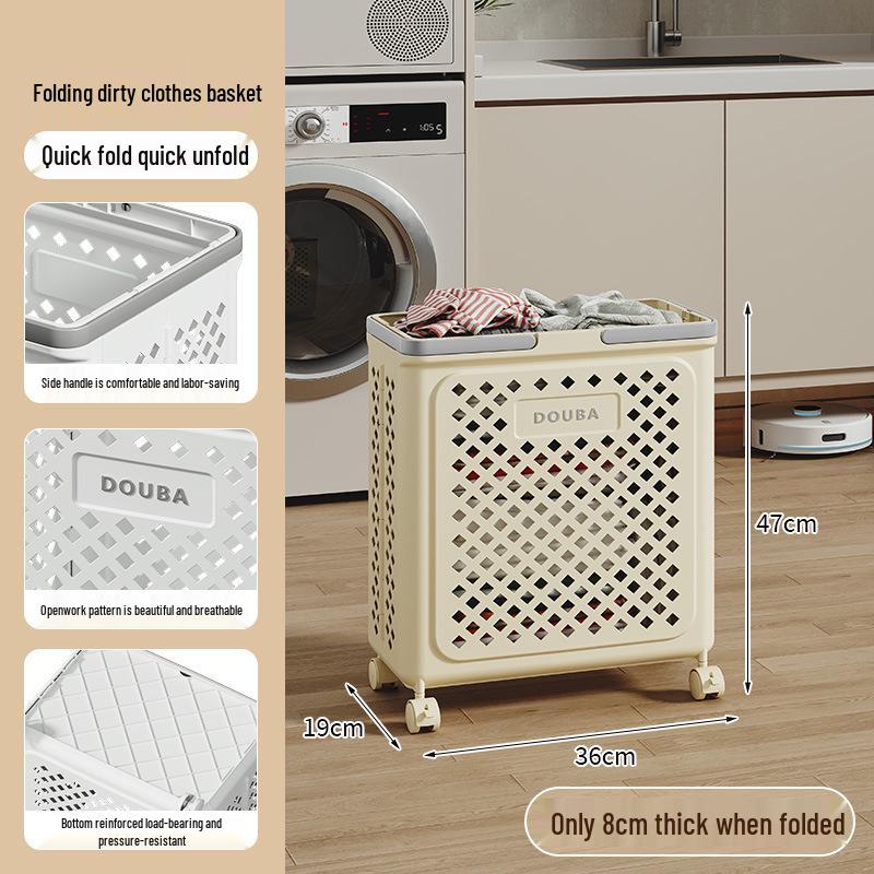 Foldable Laundry Basket: Large Capacity Storage for Clothes, Bathroom Use