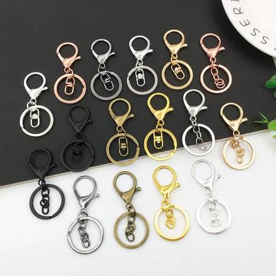 Metal Keychain Pendant Set: Dog Buckle, Gate Buckle, Lobster Clasp, Color-Plated DIY Jewelry Accessories