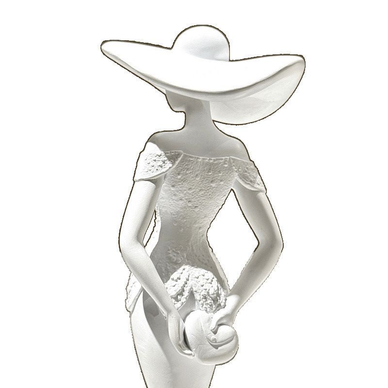 European White Female Sculpture Decoration Resin Figurine Small Statue for Living Room Wine Cabinet Study Human Art Decoration