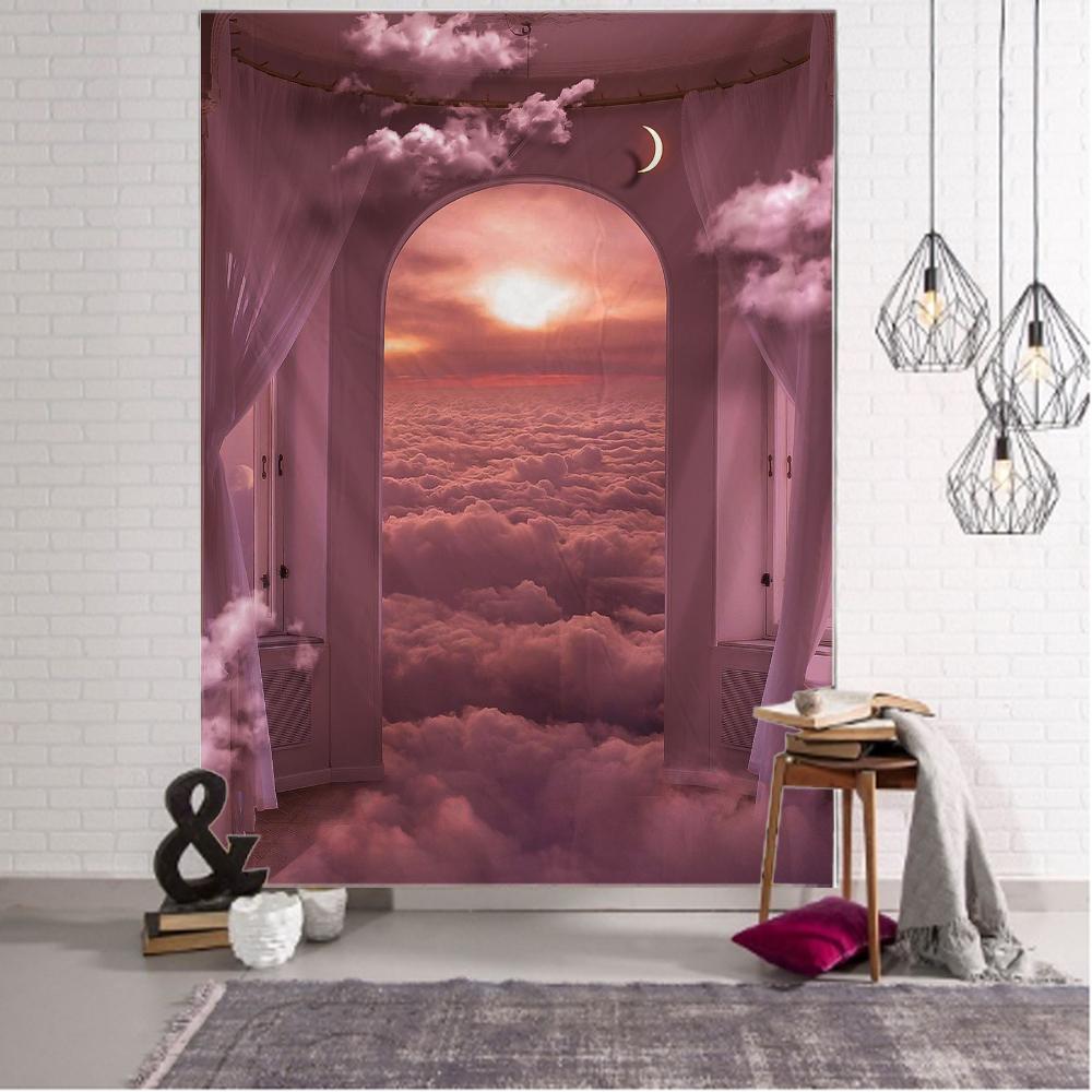 Dream Cloud Sky Moon Wall Hanging Tapestry Art Decoration Blanket Curtain Bedroom Living Room Decoration Tapestry
