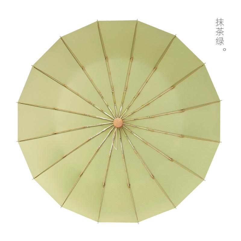 Hand open 16 bone simple plain men's gentleman umbrella three fold retro folding umbrella fixed umbrella