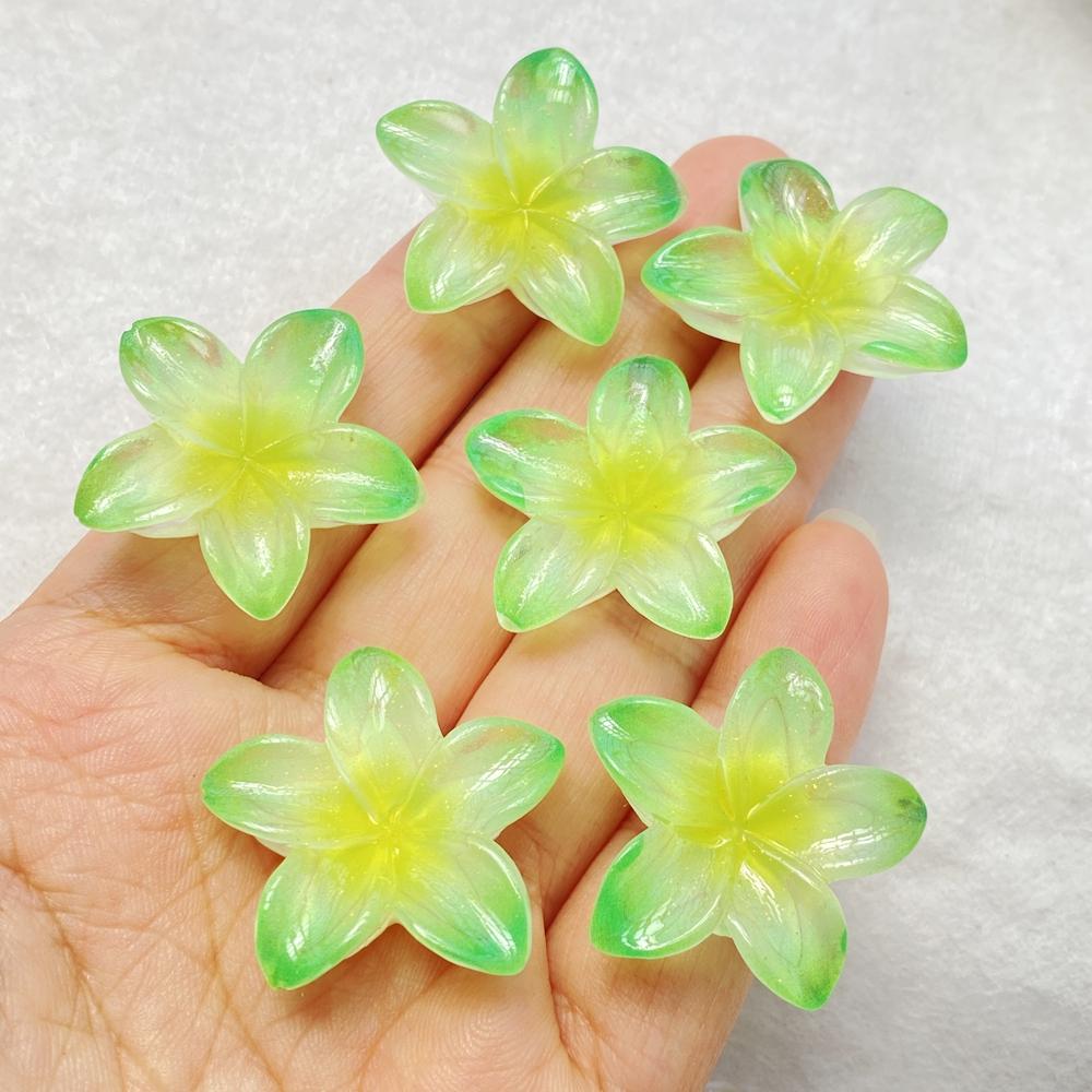 10Pcs New Cute Resin Shiny Colorful Flowers Flat Back Home Decor Parts Embellishments For Hair Bows Accessories