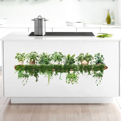 Potted Plants Shelf Wall Sticker Waterproof PVC Self-adhesive Living Room Bedroom Home Office Potted