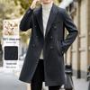 FAPAI.EC Men's 100% Wool Mid-Length Casual Overcoat