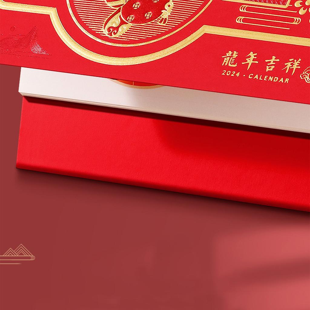 Drachenjahr Schreibtischkalender Freistehender Umblätterkalender Chinesischer Neujahrskalender Monatlicher Desktop
