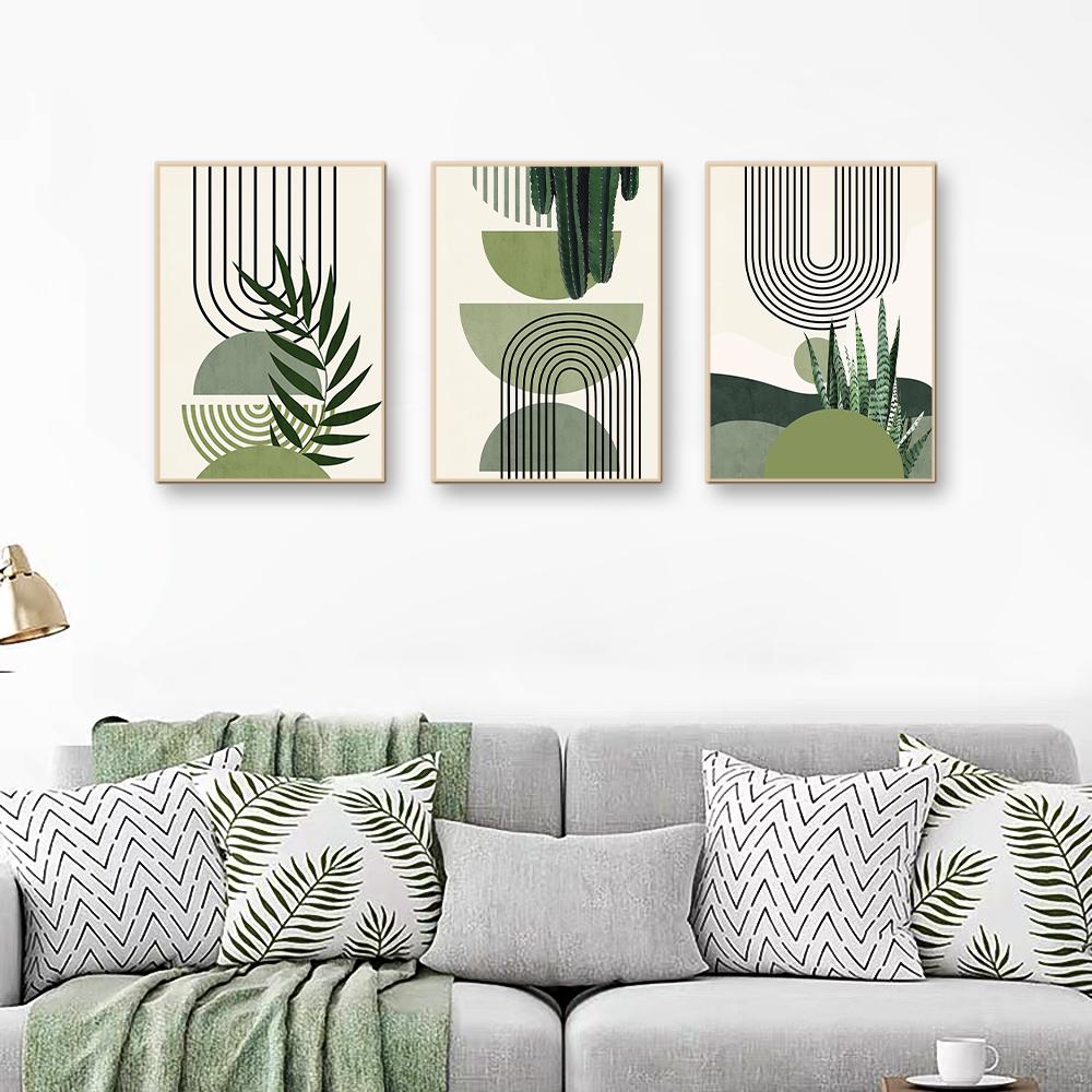 Grüne Abstrakte Linien Leinwanddruck Modernes Einfaches Poster Bild Wand Heimdekoration Malerei für Wohnzimmer Schlafzimmer