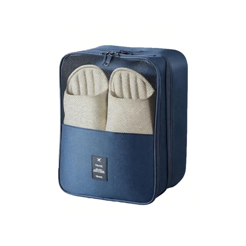 Portable Foldable Shoe Storage Bag Travel Organizer with Zipper Closure Mesh Ventilation and Compact Design for Easy Packing and Carrying