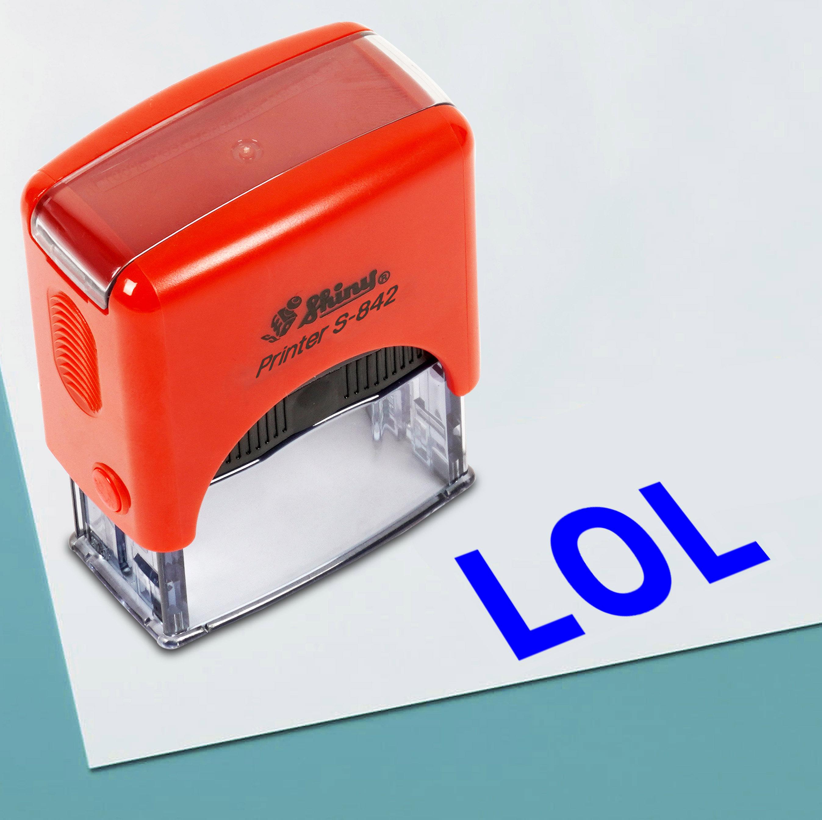 

Printtoo Lol Self Inking Rubber Stamp Pre,Inked Office Stamp, Home Office Business Stationery, 38 x 14 mm, Blue-38 x 14 mm синій