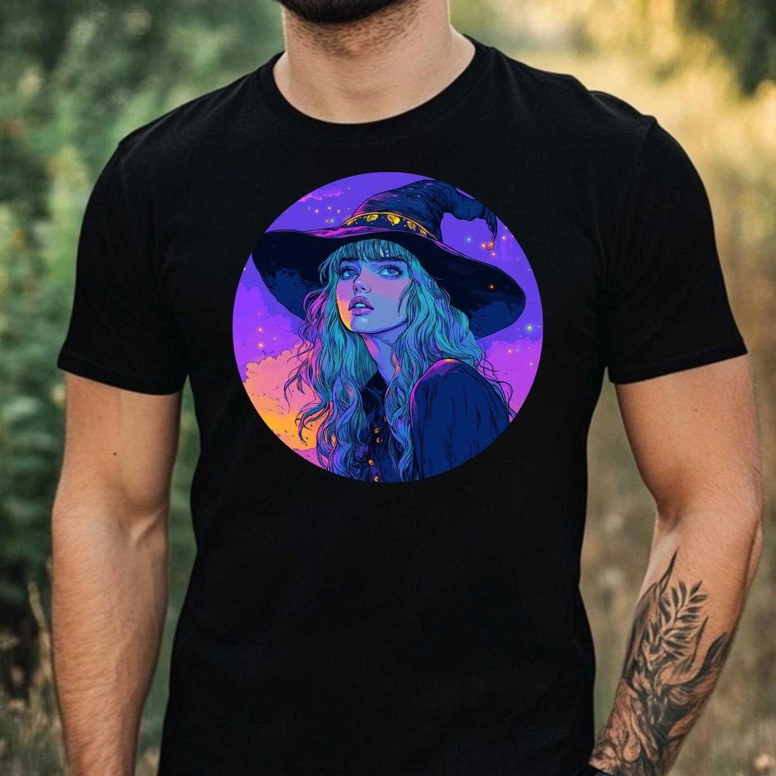 T-Shirt Herren Hexe Vaporwave Motiv Baumwolle Größe XS bis 5XL XXL
