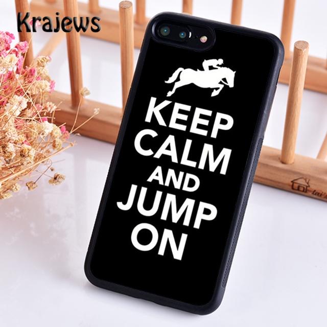 Krajews keep calm and jump on the horse Phone Case Cover For iPhone 17 Air 16 15 14 plus 12 pro max Fundas