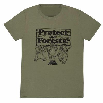 STAR WARS Unisex-Erwachsene Protect Our Forests Ewok Triple T-Shirt