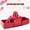 Red Ring Box Rose Shaped Jewelry Gift Box Wedding Ring Case Pop Up Earrings Jewelry Display Case for Valentine's Day, Anniversary Day, Engagement Neck