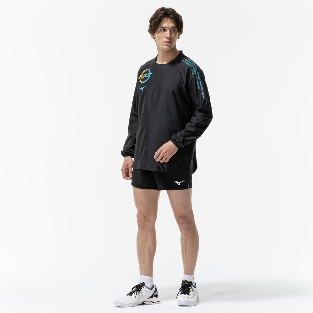 Volleyball wear N-XT long-sleeve training top V2MEC501 Unisex Black x Capri Breeze XL