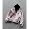 Felpe con cappuccio rosa oversize con cerniera ricamate con prugno Harajuku per uomo e donna Y2K Nuova moda gotica Felpe retrò da strada