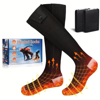 Heizsocken, 5000 mAh wiederaufladbare elektrische Heizsocken, maximale Akkulaufzeit von 8 Stunden - 4-fach einstellbare Heizstufen, waschbar für den Winter