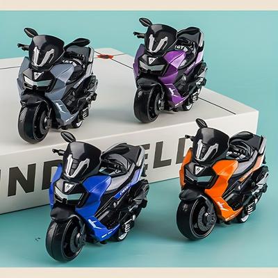 1pc Creative Spring-Powered Motorcycle Toy, Spring-Powered Realistic Pedal Motorcycle Children's Toy Ornament, Removable Rear Seat with Movable