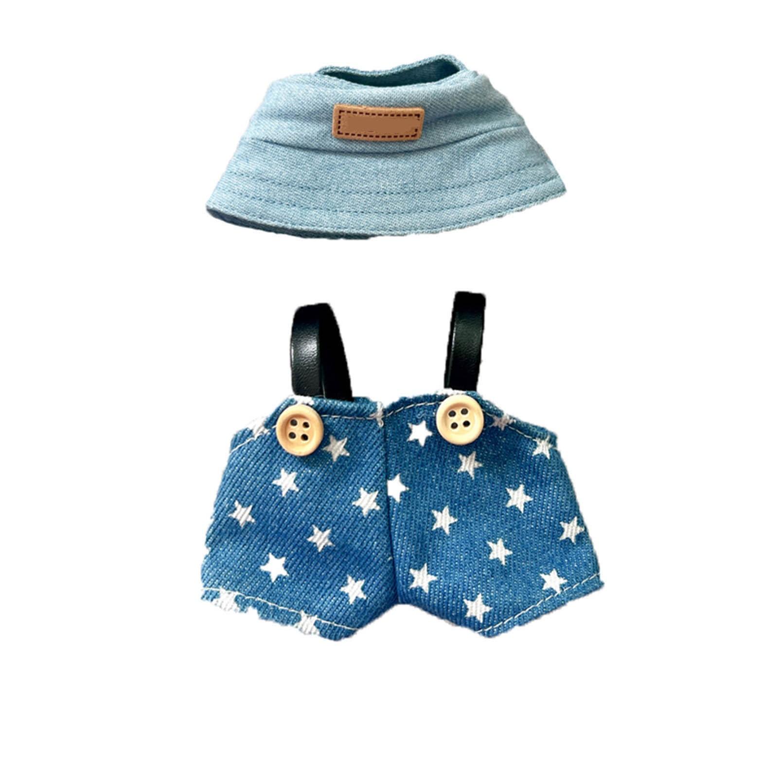 

Одежда для куклы, Виниловая шляпа для куклы, Набор комбинезонов (кукла Не Включена) One Size светло-синий