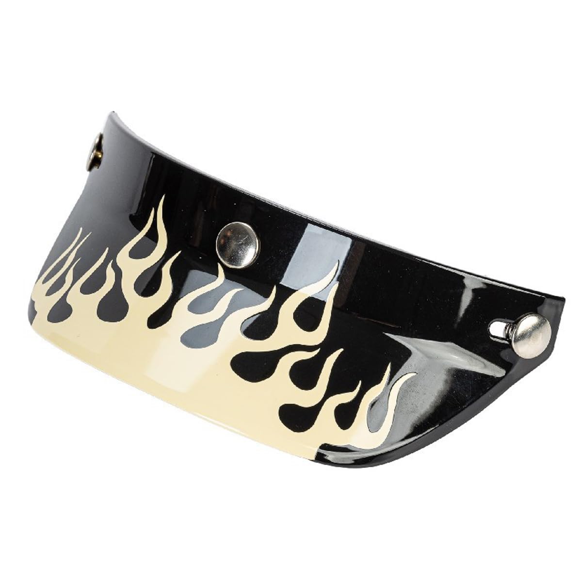

Motorcycle Helmet Sun Visor Rain Guard Plate Retro Locomotive Cap Tongue (Yellow Flame)