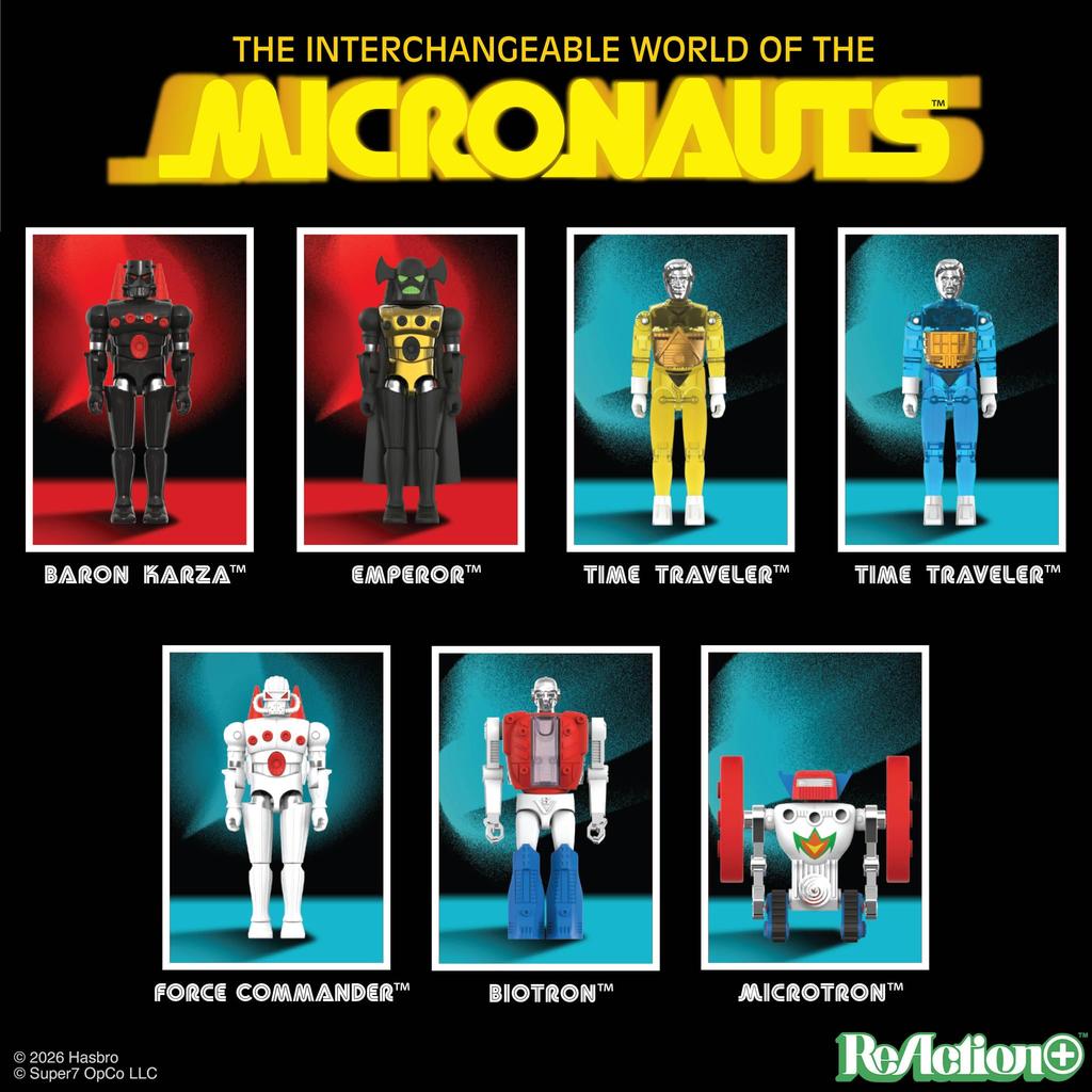 Super7 ReAction Micronauts Time Traveler Translucent Yellow Action Figure With Accessories 4-Inch