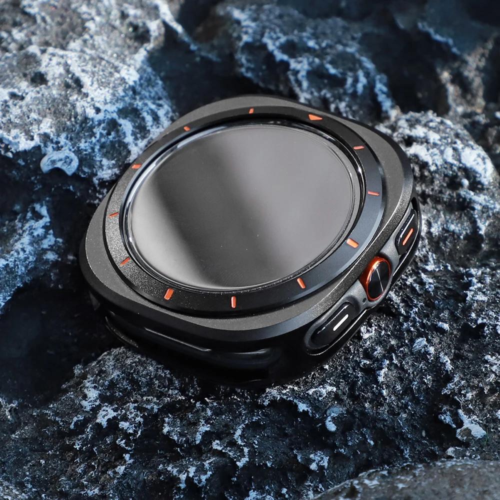 Luxury Case Strap for Samsung Galaxy Watch 7 Ultra 47mm Rubber Band Aluminium Cover For SAMSUNG GALAXY ULTRA 47MM Men Bracelet