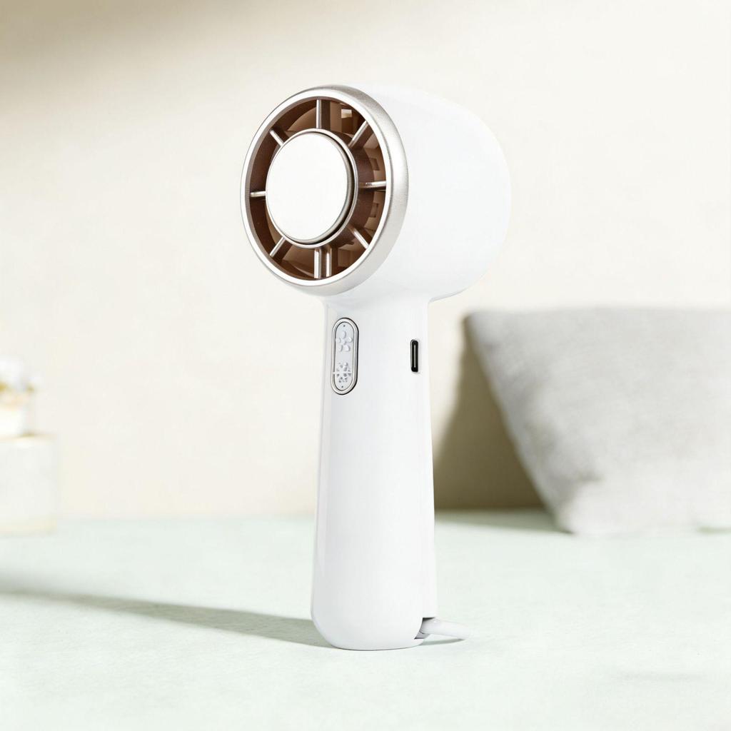 High-Speed Portable Handheld Fan with Ice Pack and Rechargeable Semiconductor Technology