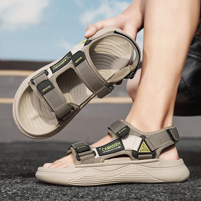 

Сандалии мужские 2025 новые летние прохладные шлепанцы мужские Boken дышащие повседневные для вождения Вьетнам пляжные шлепанцы 45 хаки