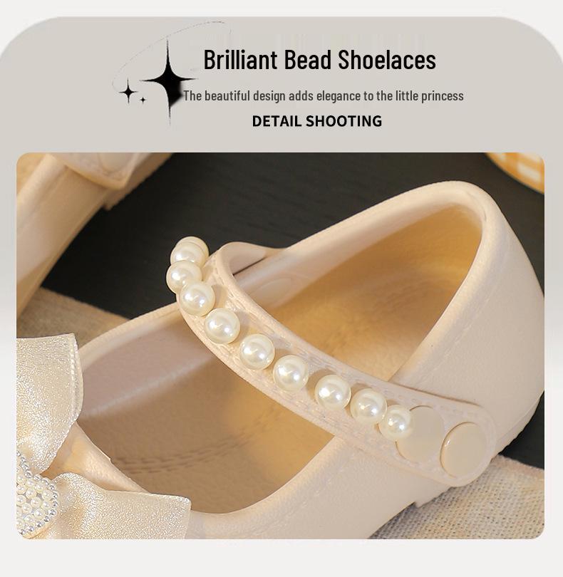 EVA Kız Çocuk 2025 Prenses Babet - İlkbahar, Yaz ve Sonbahar İçin Fiyonk Süslemeli Tek Ayakkabı