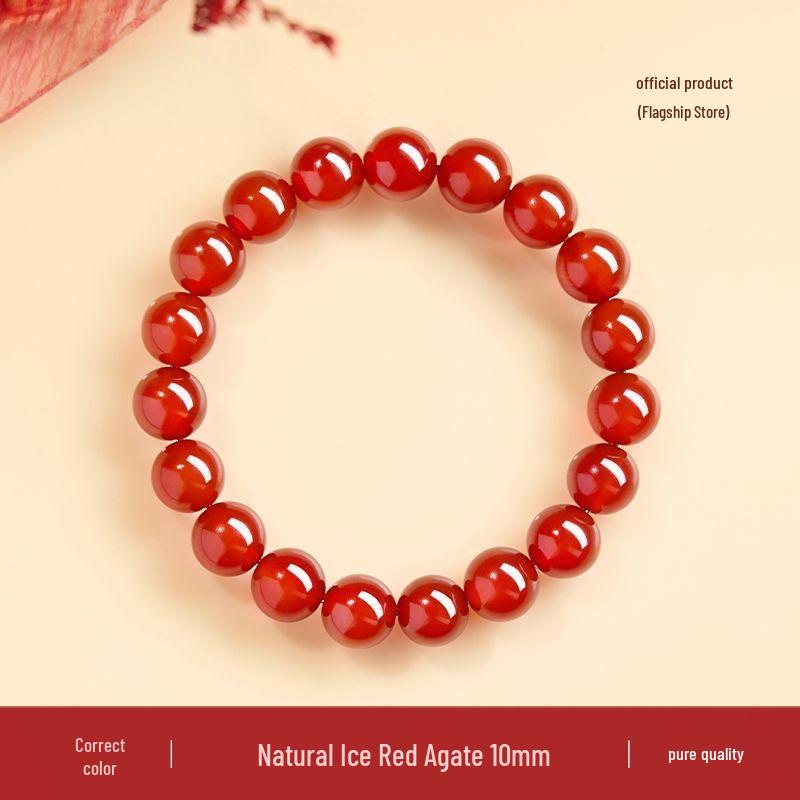 Red Agate Dragon Birth Year Bracelet for Couples, 7A Grade Chalcedony Beads, Unisex Accessory