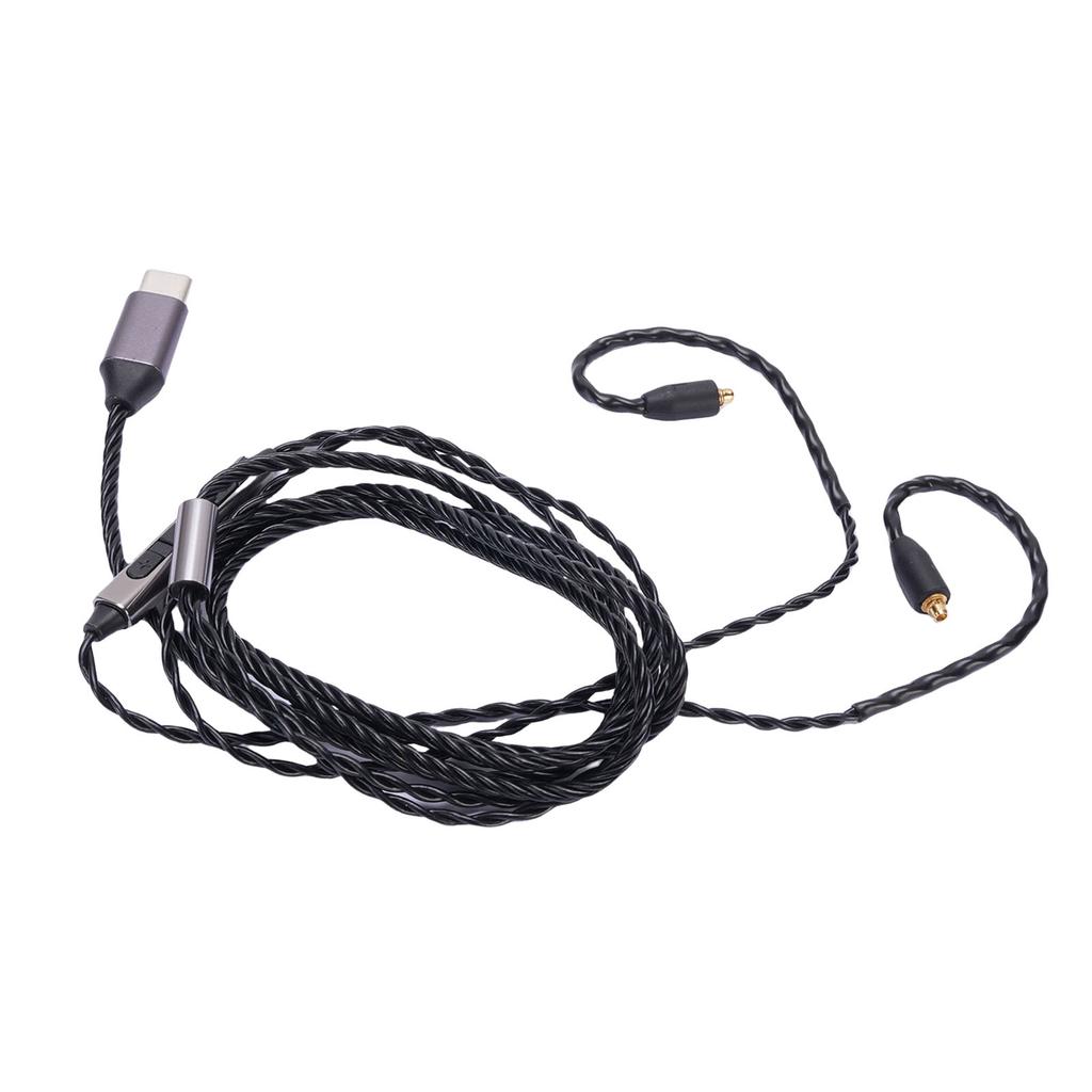 Type C Headphone Cable Fit for Sennheiser IE300 IE600 IE900 Headphone OFC Replacement Cable Built in Microphone 47.24in