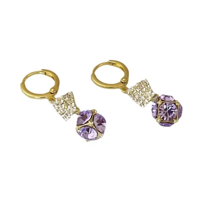 2024 Purple Zircon Stud Earrings for Women: Unique, Luxurious, and Elegant Ear Cuffs