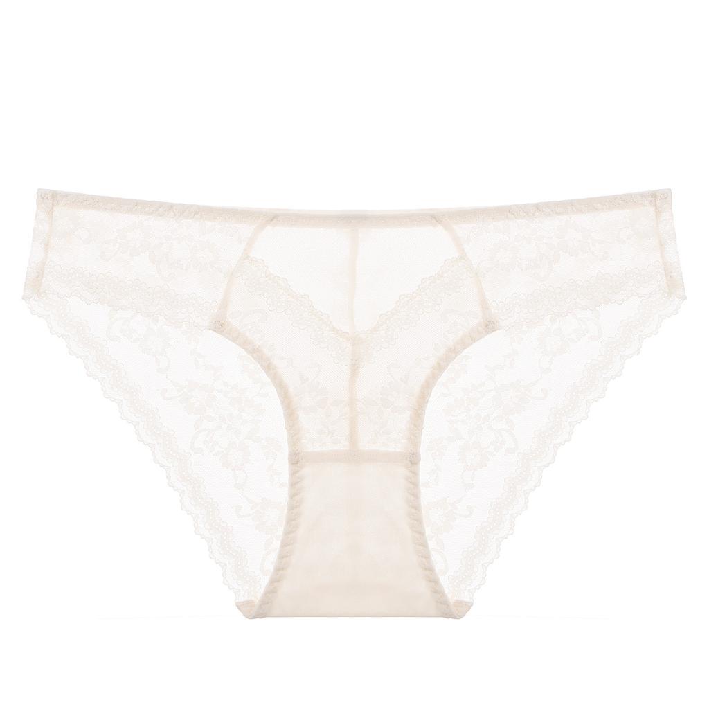 Women Sexy Floral Lace Ultra Thin Breathable Low Waist Cotton Crotch Butt Lifting Triangle Briefs