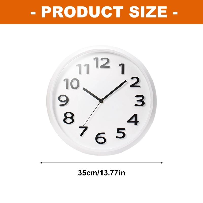 Fashion Large 3D Numbers Wall Clock Noiseless Mechanism Contemporary Homes Decors Easy Readability Battery Operated