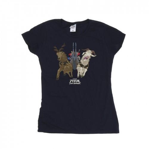 

Marvel Womens/Ladies Thor Love And Thunder Viking Ship Cotton T-Shirt XXL білий