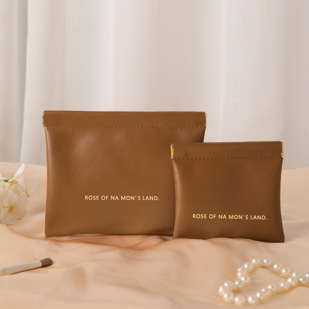 Simple Lipstick Makeup Storage Bag Women Fashion Portable Mini Key Jewelry Cosmetic Organizer Pouch Handbag Pu Small Bags Gift