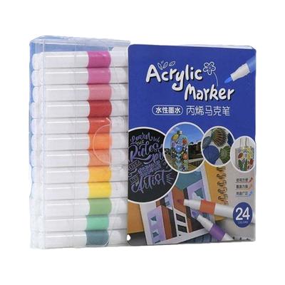 12/24/48 Farben Acrylstift Acrylfarbstift Acrylfarbmarker Acrylmarker Set Bastelbedarf zum Zeichnen auf Stein