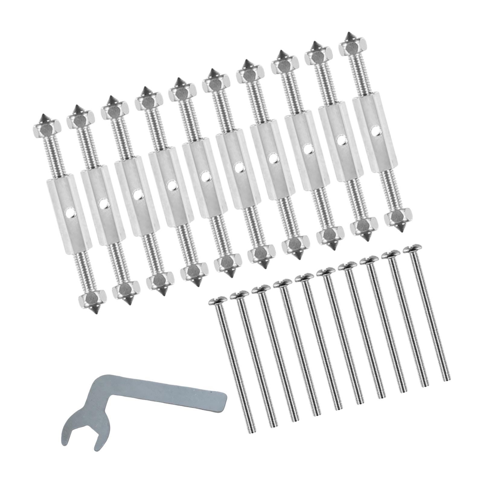 

10 шт. Регульовані касетні гвинти Гвинти для електричної коробки Опорні стрижні Вимикачі Універсальний роз єм Ремонтник з ключем 118B