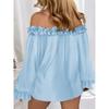 Autumn Sexy One-word Collar Strapless Long-sleeved Chiffon Shirt New Lantern Sleeve Loose Top Women's Clothing