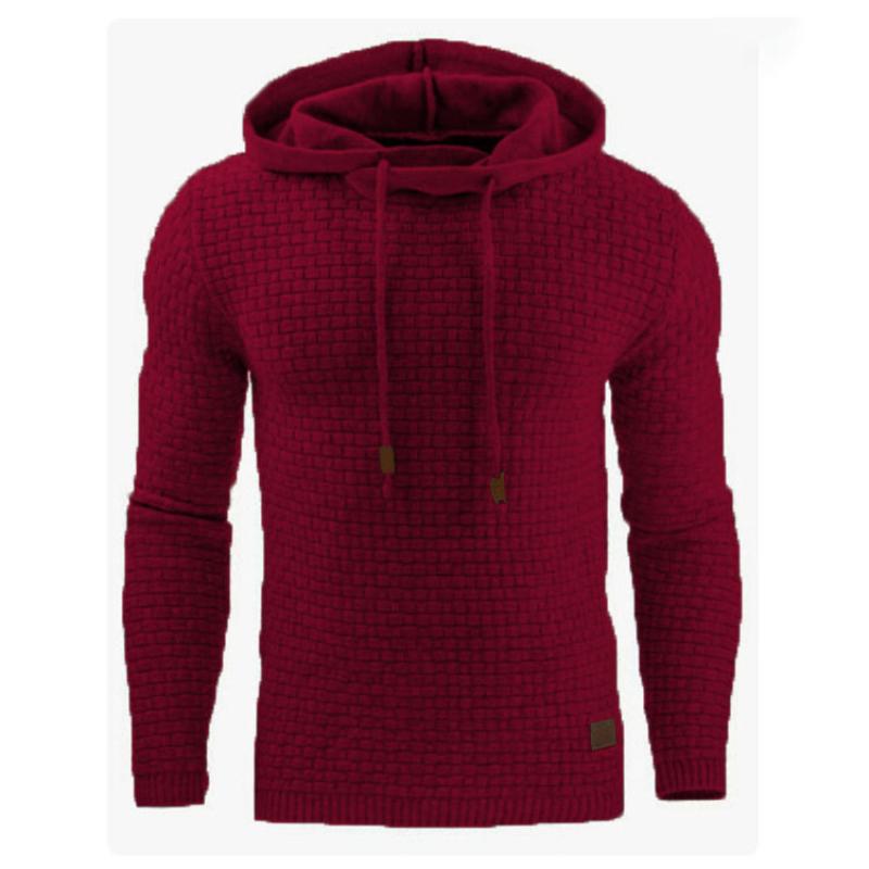 Autumn and Winter New Men's Jacquard Sweatshirt Long Sleeve Hoodie Warm Color Hooded Sports Jacket