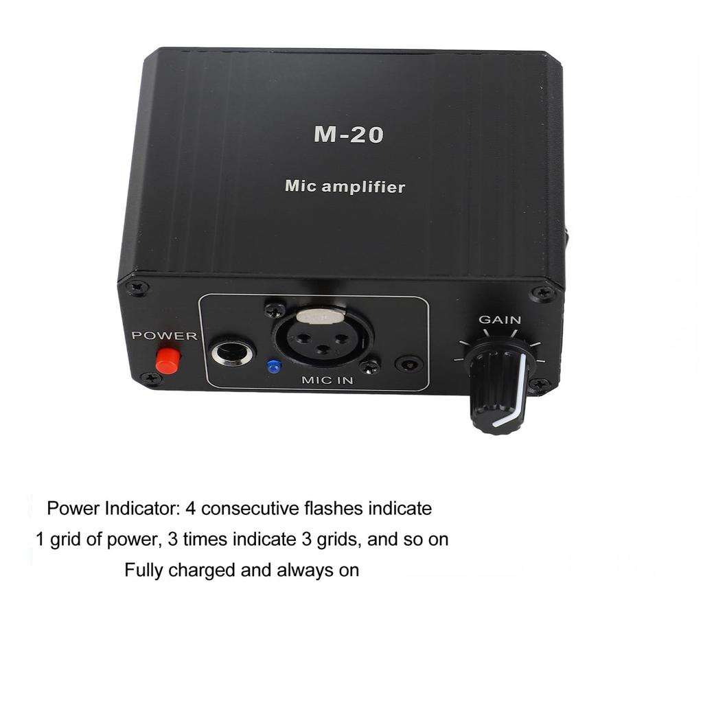 High Gain Microphone Preamp with 48V Phantom XLR and Low Noise for Dynamic and Condenser Microphones Power, Output,