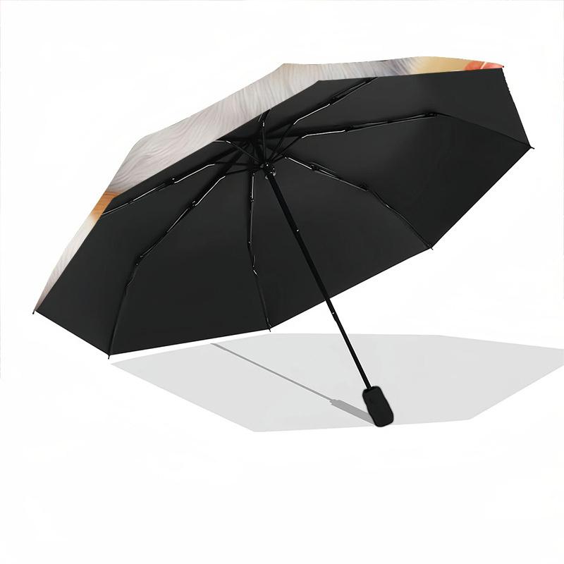 1pc Puppy Holiday Automatic Folding Umbrella - Portable Collapsible, 8-Rib Durable Frame, Perfect for Outdoor Use,  Yy251218106