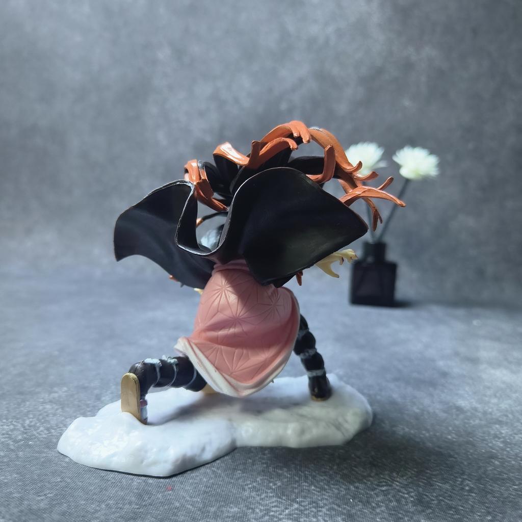 Anime Demon Slayer Figure Doll Kamado Nezuko Combat Form Action Model Toy Statue Car Decoration Cartoon Anime Peripheral