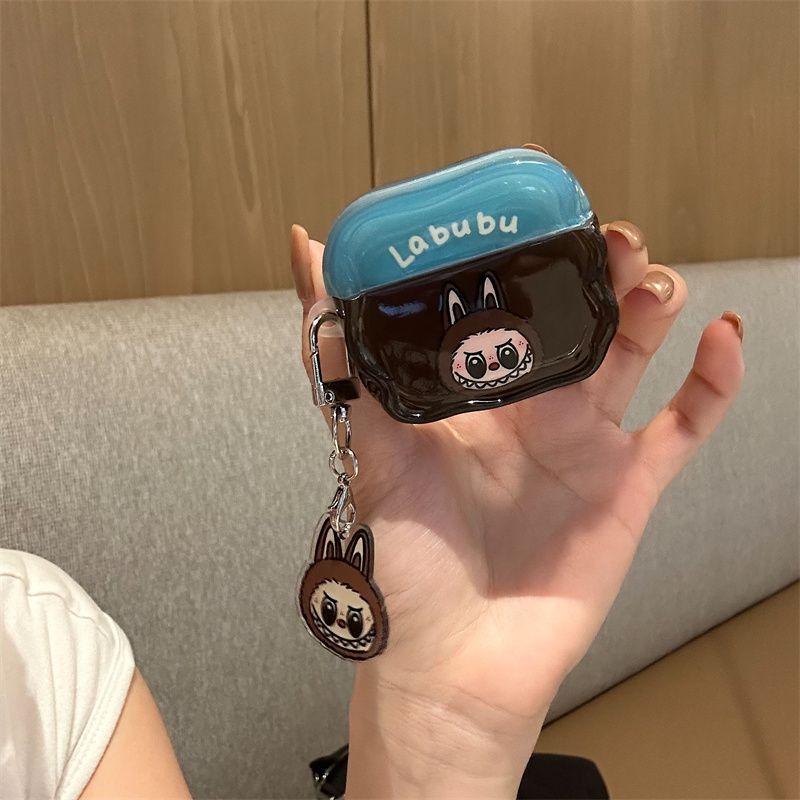 

Curtain Cloth for AirPods Pro2/3/4 Protective Case for Apple Bluetooth Earbuds Case Second and Third Generation Niche Style Soft Case Protective Case Airpods1/2 generation Blue Brown rag cloth]