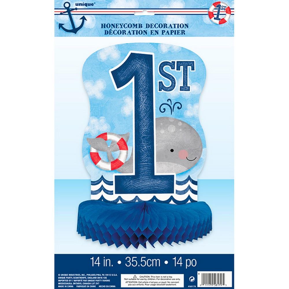 Unique Party Nautical 1st Birthday Honeycomb Centerpiece