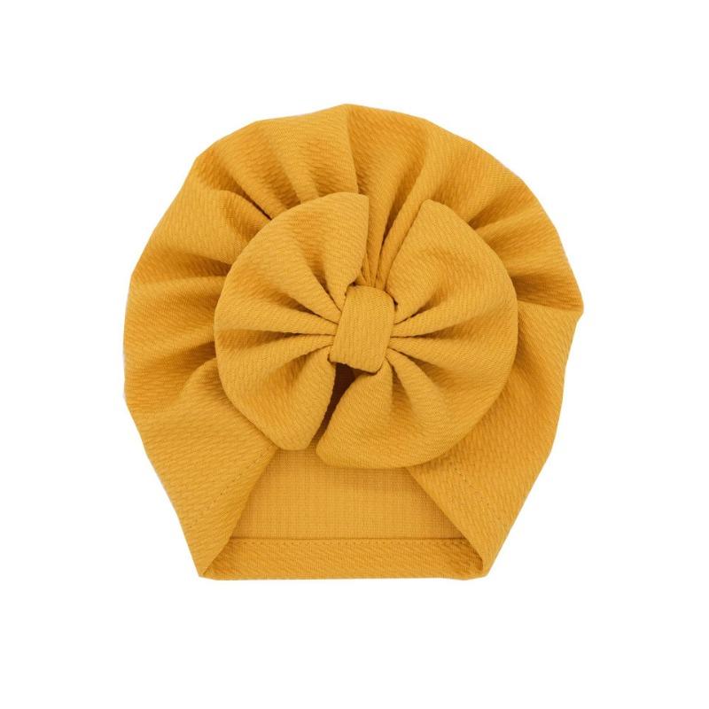 F23 children's hat cotton tied pullover hat soft knitted fabric baby pleated bow baby headscarf cloth