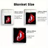 Sexy red lips 2D Flat Pattern Flannel Blanket High quality All Seasons Warmth and Comfort Perfect for Christmas Gifts.MMT0918585
