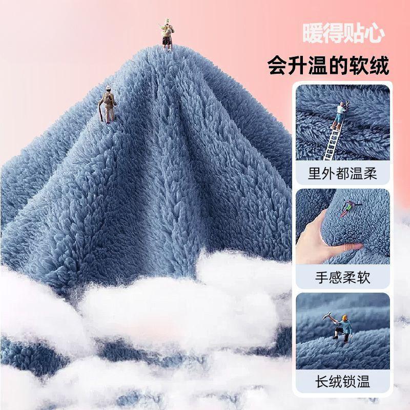 Top men's and women's autumn and winter warm coral fleece jacket couple sweater jacket long sleeve zipper cardigan loungewear thick