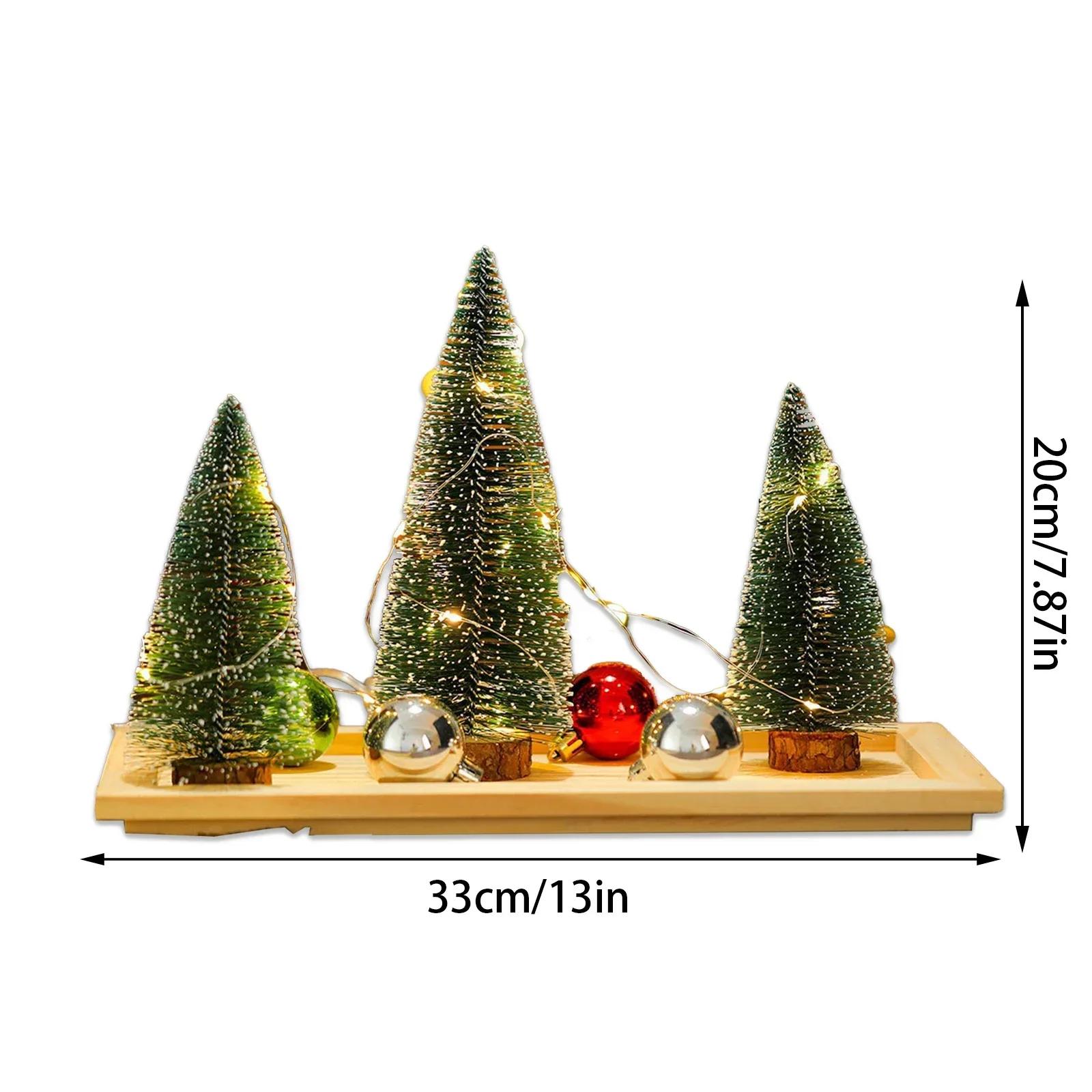 

Luminous Christmas Tree Combination Ornament Set With Lights With Base Christmas Party Window Display Decorations Christmas Gift 20cm