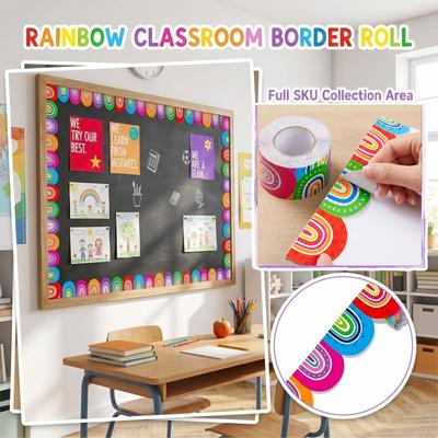 Decorative Adhesive Border Sticker Roll for Classroom Blackboard Room Craft Project Wall Frame DIY Decoration Tape