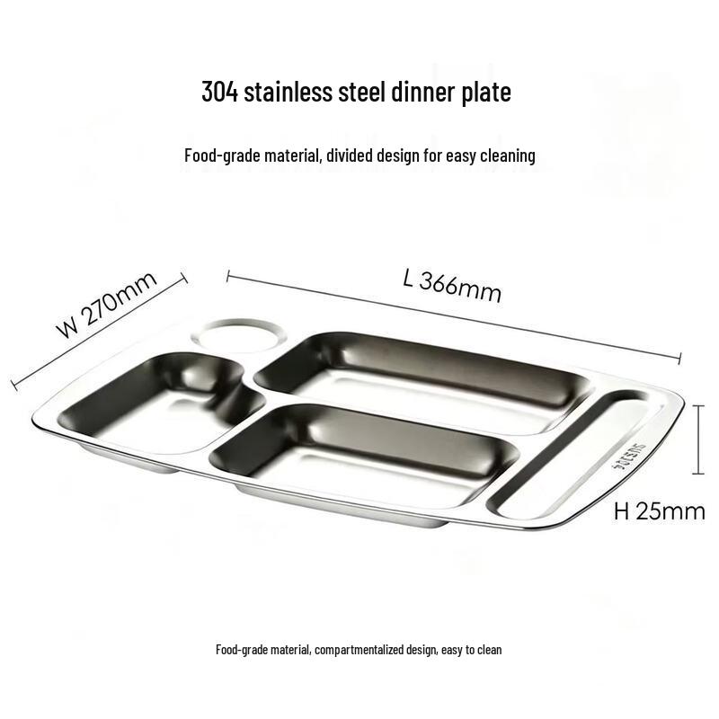 HEC CURTA 304 Stainless Steel Divided Lunch Tray